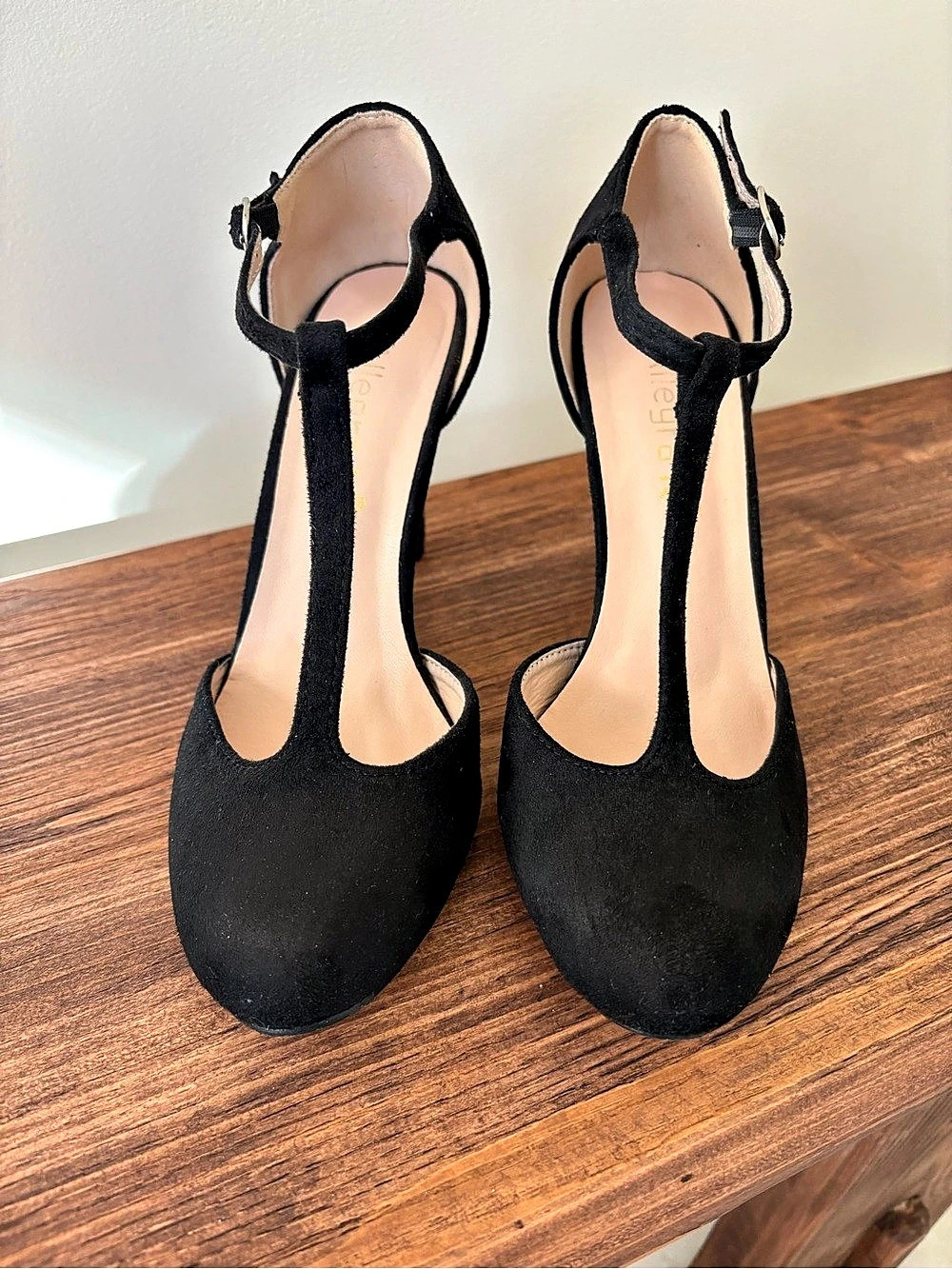 Allegra K Women's Classic Rounded Toe Stiletto High Heel T-Strap Dress Pumps